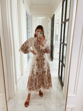 zimmermann pattie asymmetric dress Zimmerman Pattie Asymmetric Dress in Cream Floral size 0/Au 8